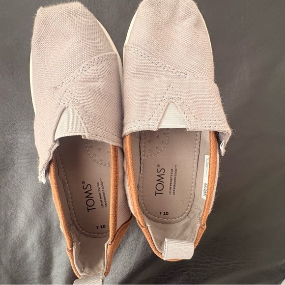 TOMS Alpargata Grey Woven Toddler Shoe Toddler Size 10 - Picture 5 of 9